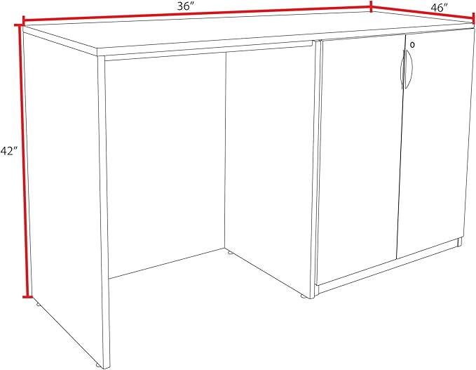 Regency Legacy Stand Up Side to Side Storage Cabinet/Desk- Ash Grey