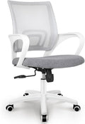 NEO CHAIR Office Desk Computer Chair Ergonomic Mesh Gaming Cushion Seat with Comfy Lumbar Mid Back Support Adjustable Height Swivel Rolling Wheels for Home Task (Grey)