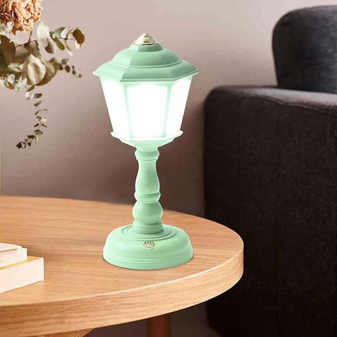 Mini Desk lamp Vintage, LED Desk Lamp Dimmable Table Lamp Reading Lamp with USB Charging Port, Sensitive Control, Eye-Caring Office Lamp,Very Beautiful Decorative Desk lamp (Green)
