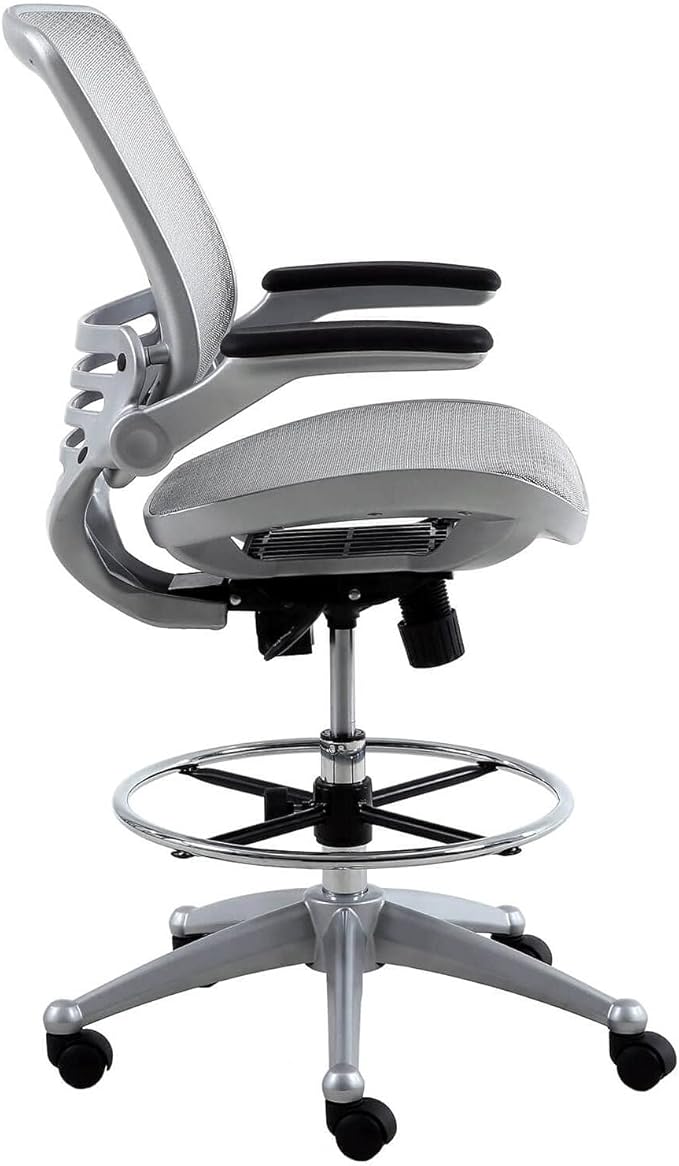 Harwick Evolve All Mesh Heavy Duty Drafting Chair, Gunmetal Finish