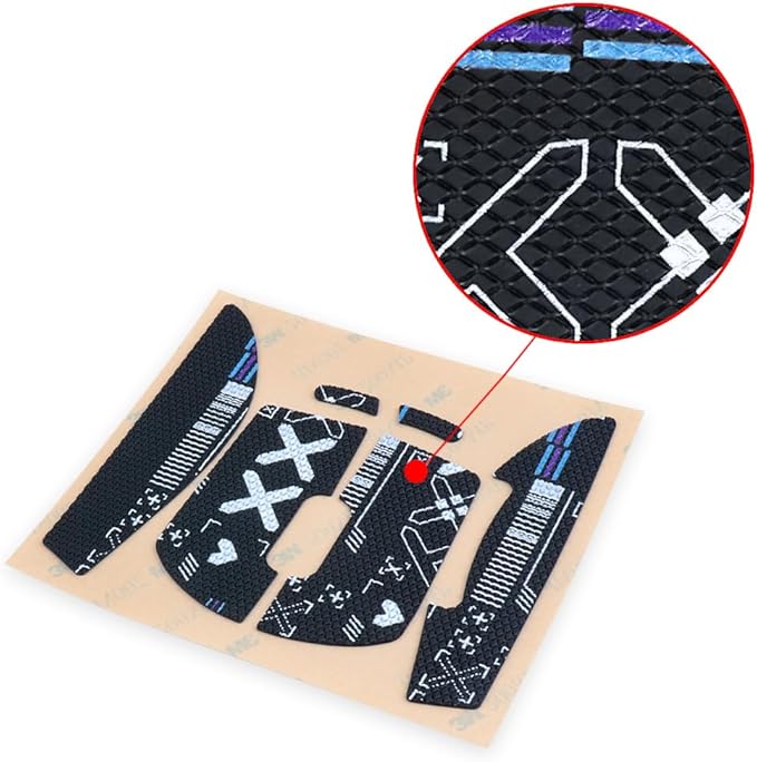 HUYUN Mouse Side Panels/Anti Sweat Paste Grip Tape Replacement for Logit G Pro X Superlight Second Gen Wireless Gaming Mouse (Pattern Black)