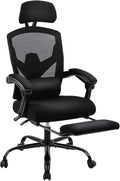 Sweetcrispy Office Computer Desk Chair Set of 2, Ergonomic High-Back Mesh Rolling Work Swivel Chairs with Wheels, Comfortable Lumbar Support, Comfy Arms for Home, Bedroom, Study, Student, Black