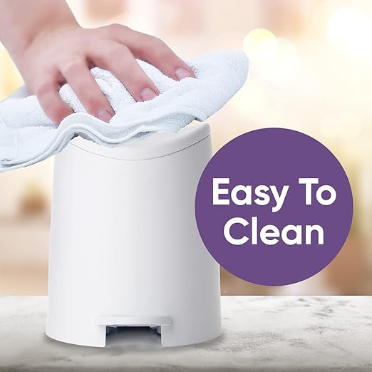 Superio Mini Bathroom Trash Can with Lid and Foot Pedal (3 Liter/0.75 Gal) White Modern Plastic Step On Garbage Can, Small Waste Bin for Bathroom, Bedroom, Office, Desktop, Counter