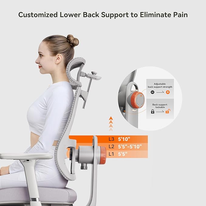 Newtral Ergonomic Office Chair-Home Office Desk Chair with Footrest, Auto-Following Backrest & Headrest, 4D Armrests, 96°-136° Recline (Gray, with Laptop Table)