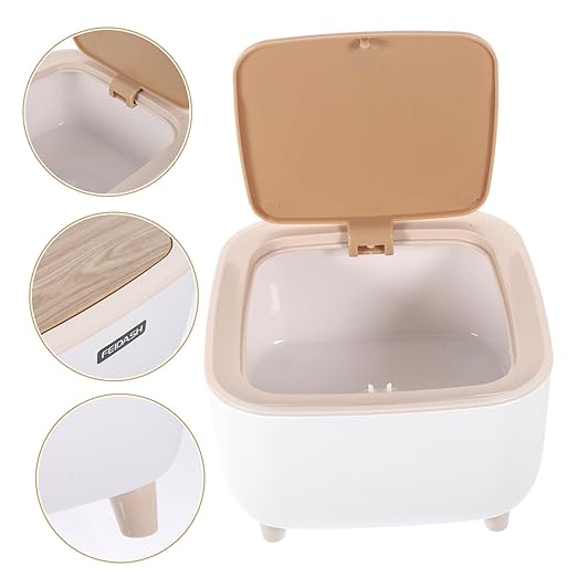 Unomor 1pc Slim Desktop Trash Can Capacity Suitable for Bathroom Kitchen Office Multi-Scene Use