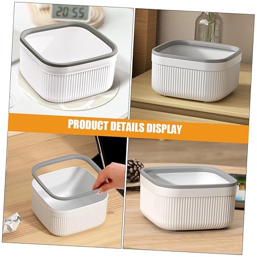GLEAVI 2pcs Mini Trash Can for Desk Compact Waste Bin Slim Design for Office Kitchen and Bedroom Use Lightweight Portable Desktop Organizer Stylish