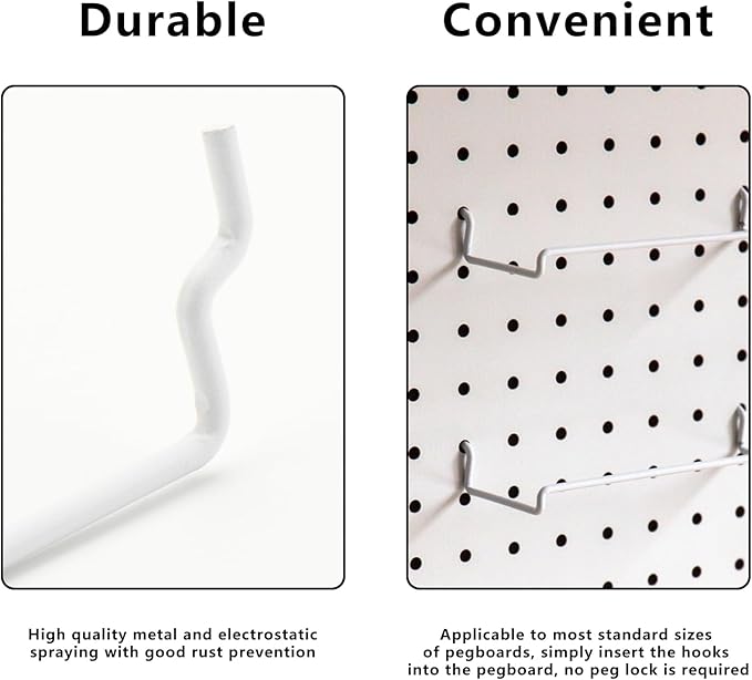 4 Pack Pegboard Hooks - Ribbon Storage Rack, Tape & Ribbon Organizer, Fits Standard Pegboards
