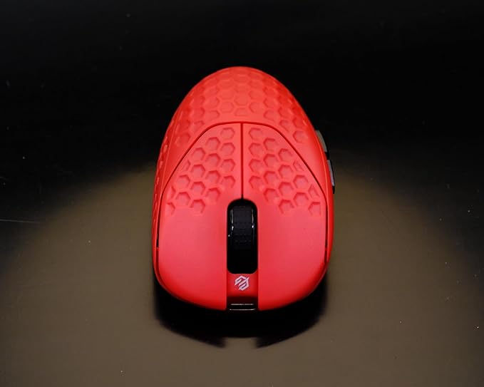 GWolves HTR Lightweight Wireless Fingertip Grip Gaming Mouse,~28Gram,8K-Report,Low Latency,PAW3395 26,000CPI,Nrf52840 CPU,6 Programmable Btns,On-Board Memory,PC/Mac and Laptop (Honeycomb, Red)