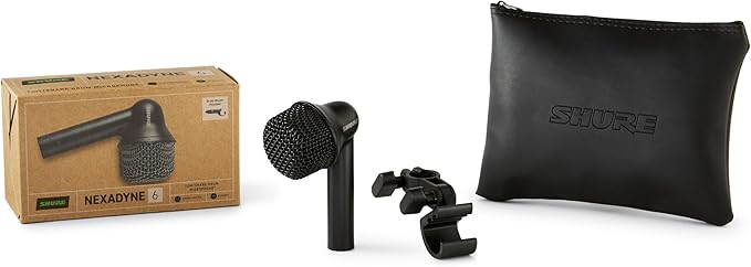 Shure Nexadyne 6 Tom/Snare Drum Microphone with Revonic Technology - Supercardioid Dynamic Mic for Pro Performance, Enhanced Isolation & Noise Reduction, Dual-Engine Transducers, Single (NXN6)