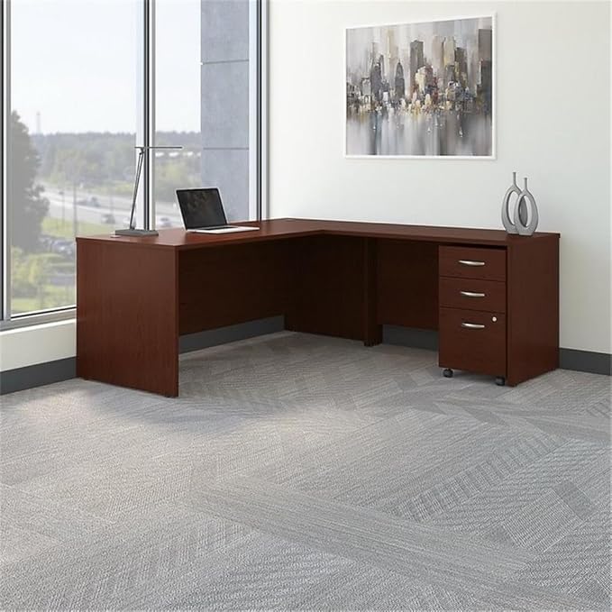 Bush Business Furniture Studio C 72W Computer Desk with Wire Management and Modesty Panel in Black Walnut, Professional Table for Home Office and Corporate Office