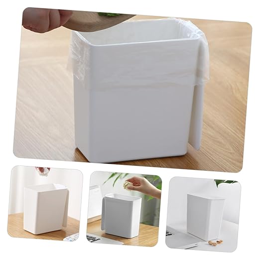 Mini Trash Can Lid Compact Desktop Garbage Bin for Office Bedroom Kitchen Slim Design Odor-Blocking Portable Waste Container