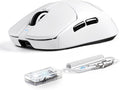 ATTACK SHARK X8 Ultimate Wireless Gaming Mouse,PAW3950MAX 42K DPI Sensor,Nordic 54L15 MCU,Wireless/Wired Dual 8K Polling,Optical Switch,59g Lightweight Tri-Mode Mice with Coiled Cable-White&Griptape