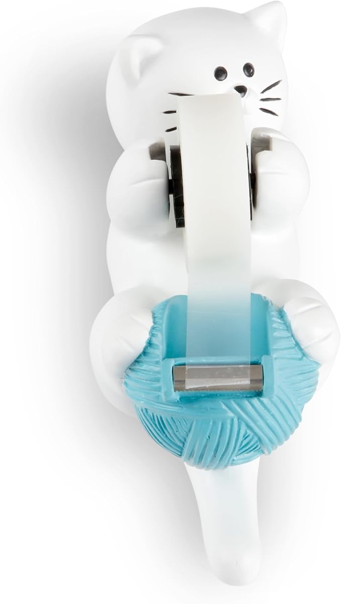Chapman & Grand Kitty Cat Tape Dispenser (White/Turquoise), Patented