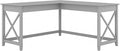 Bush Home Key West 60W Modern Farmhouse L Shaped Desk in Cape Cod Gray, 60-Inch Corner Computer Table for Home Office Workspace