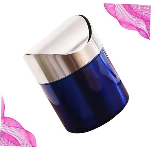 MAGICLULU Compact Stainless Steel Desk Top Trash Can Lid Recycling Bin for Kitchen Bathroom Office
