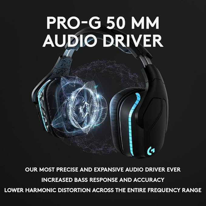 Logitech G935 Over Ear Wireless Headset, Black + Logitech G502 Gaming Mouse 11-Button Gaming Mouse, Black