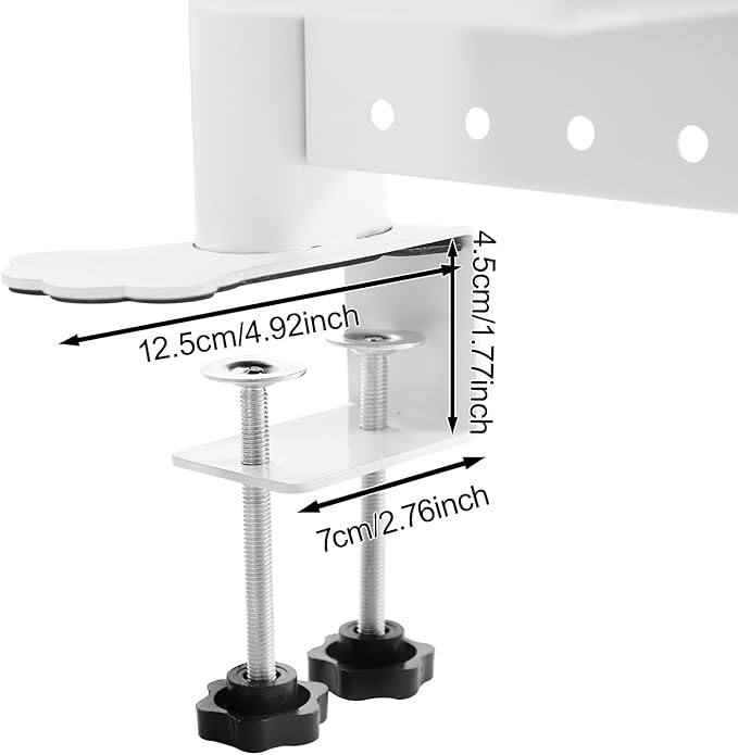 Desktop Hutch Bookshelf with Pegboard, Multipurpose Desk Shelf Clamp Bookcase Storage Rack Display Shelf Clip-on Desk Top Organiser for Home Office Dorm, Study Rooms, Bedrooms