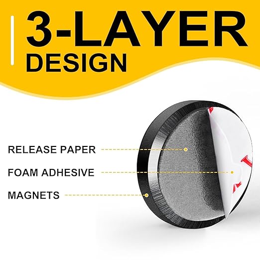 DIYMAG Strong Magnets 200Pcs 0.47x0.12Inch Fridge Refrigerator Magnet for Whiteboard with Adhesive Backing Magnetic Small Black Button Ceramic Circle Craft Round Heavy Duty Adhesive