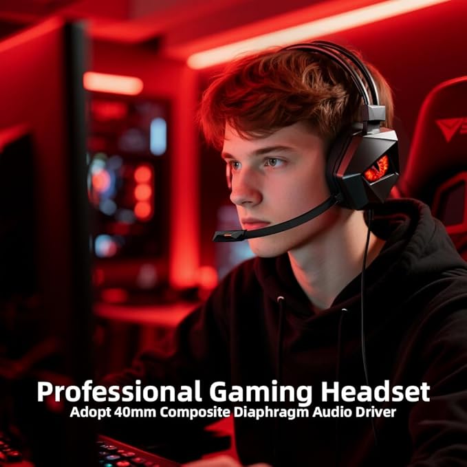 E-Gaming Level Headphone and Headset for PS5, PC and Laptop, 7.1 Surround Sound, Dual EQ & Noise Cancel, Lightweight, Low Latency, Over Ear Headphone (USB Type-A)