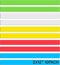 Realth Dry Erase Magnetic Tape Multi Colors 2'' × 12'' 10 Pcs, Reusable Magnetic Lables for Teacher, Dry Erase Magnets for Home Office Classroom Whiteboard