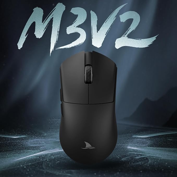 Darmoshark M3V2 8K Wireless Gaming Mouse,Tri-Mode 2.4G/USB-C/Bluetooth Mouse Up to 26000Dpi,PAW3395 Optical Sensor Lightweight 58g,5 programmable Button,Computer Mouse for Laptop,PC,Windows,Mac(Black)