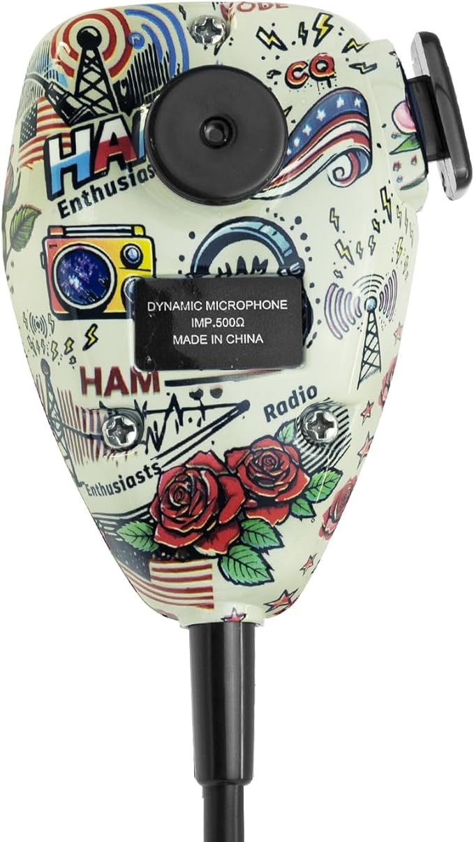 CB Microphone-4 Pin Noise Canceling CB Microphone, Amateur Radio and SSB Communications, Stainless Steel Wire Mesh Edition (YTM-CB66 Rose)