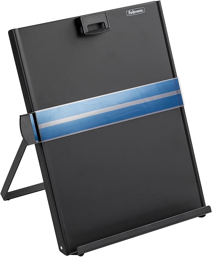 Fellowes Mfg. Co. Products - Metal Copyholder, Letter, 10-5/8"x8-3/8"x11-3/8", Black - Sold as 1 EA - Easel-style copyholder adjusts for appropriate viewing angle. Removable magnetic paper holder keeps copy securely in place on the metal stand. Feature...