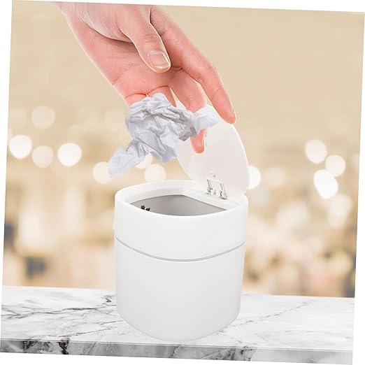 Press Cover Trash Can Garbage Bin for Kitchen Pp Material for Living Room Office Compact