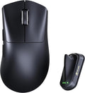 ATTACK SHARK V8 8K Wireless Gaming Mouse Whit 42000 DPI-PAW3950 MAX Sensor-59g Lightweight-Nordic54L15 MCU-400h Battery Life, Triple Modes,Gaming Accessories for PC/Laptop/Mac (Black)