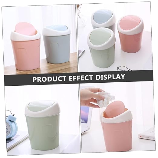 KOMBIUDA 3pcs Desk Trash Can Mini Bedroom Waste Bin Slim Trash Bin for Car Home Trash Can Desktop Waste Container