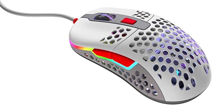 XTRFY M42 RGB, Ultra-Light Wired Gaming Mouse, Cutting-Edge Pixart 3389 Sensor, Modular Casing (2 Sizes incl.) Adjustable RGB Lighting, Retro Edition