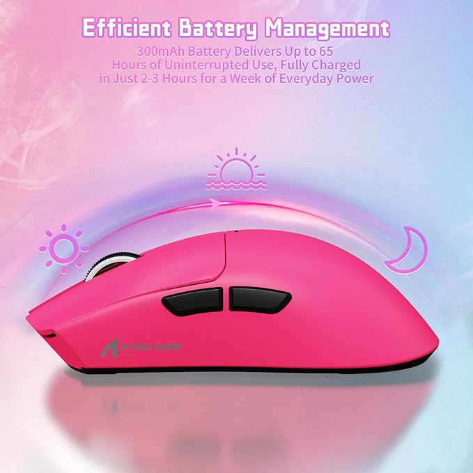 ATTACK SHARK X11SE Lightweight Wireless Gaming Mouse, 59g Tri-Mode BT/2.4G Wireless/Wired Gaming Mouse, PixArt PAW3311 Gaming Sensor, 22000 DPI, Office Mice for PC/Xbox/Win/Mac (Magenta)