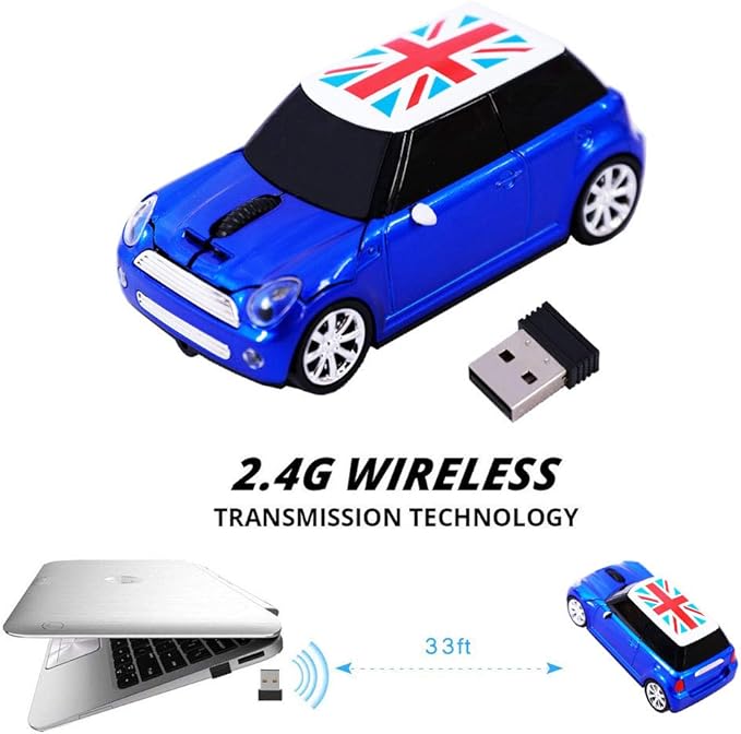 Jinfili Cool Style Car Wireless Mouse Ergonomic USB Gaming Mice for Desktop Laptop PC Notebook