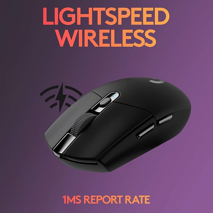 Logitech G305 Lightspeed Wireless Gaming Optical Mouse, Black | Hero Sensor, 12,000 DPI, Lightweight, 6 Programmable Buttons, 250h Battery, Onboard Memory, PC/Mac | Signature Series Gift Bundle