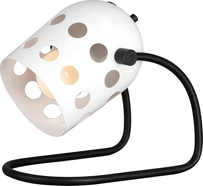 Maxim Lighting Dottie 1-Light Desk Lamp | Black Steel Finish | White Glass Shade | Modern Indoor Light Fixture | Ideal for Home Offices & Studies | Home Decor Light Fixture | 21248WTBK