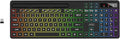 AOC KB600 Wireless Keyboard with 7-Color RGB Backlit, 2.4GHz Full-Size Computer Keyboard with Phone Tablet Holder, Number Pad, 22 Multimedia Hotkeys, Rechargeable for Mac, Windows