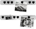 Magnetic Board for Wall, 2Pcs Stainless Iron Magnetic Strips with Adhesive Backing, Magnet Bulletin Board for Wall, Small Memo Board with 10 Black Heart Magnets for Home, Kitchen, Classroom,DIY
