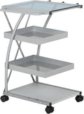 SD STUDIO DESIGNS Modern Triflex Mobile Storage Taboret for Arts and Crafts Silver 18.5" W x 16" D x 25.5" H