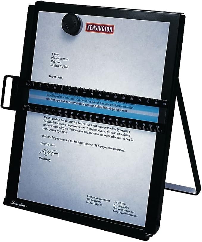 Kensington 62046 Metal Copyholder, 9-1/2-Inch x1-1/2x12-1/2-Inch, Black