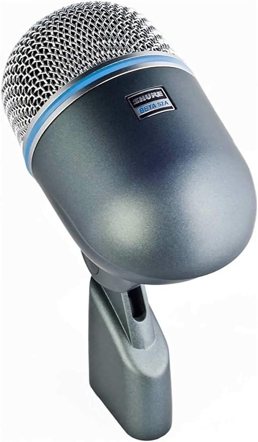 Shure BETA 52A Kick Drum Microphone - Supercardioid Dynamic Mic with High Output Neodymium Element, Locking Stand Adapter, Durabl Steel Mesh Grille and Shock Mount