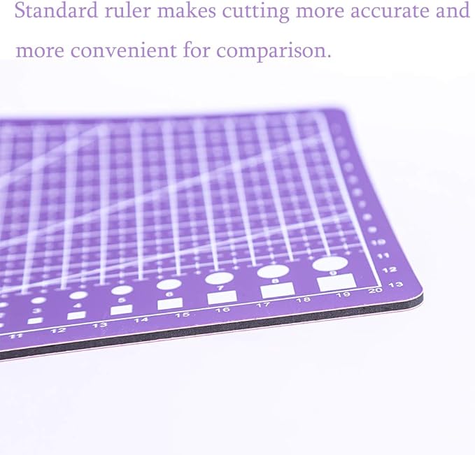 A5 Self Healing Cutting Mat Double Sided, 8.5in×6in Small Cutting Mat Craft Cutting Board Great for Scrapbooking, Quilting, Fabric, Sewing Crafts Projects