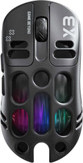 X3 Wireless Gaming Mouse with 70g Lightweight Hollowed Out Design – 12,000 DPI PAW 3311 Sensor, 6 Programmable Buttons, Support Wired/2.4GHz/BT for PC/Mac/Gamer (Black)