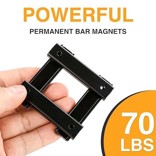 TRYMAG Neodymium Rectangular Magnets 80Lbs, 60 x 13.5 x 5mm Strong Black Bar Magnets with Countersunk Hole and Steel Capsule, Heavy Duty Industrial Rare Earth Magnets with Screw for Mounting, 25 Pack