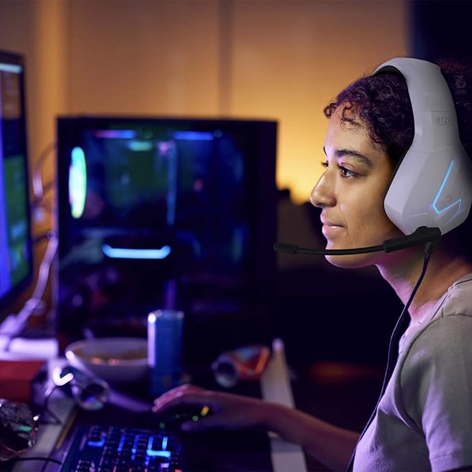 Orzly Gaming Headset (White) for PC and Gaming Consoles PS5, PS4, Xbox Series X | S, Xbox ONE, Nintendo Switch & Google Stadia Stereo Sound with Noise Cancelling mic - Hornet RXH-20 Siberia Edition