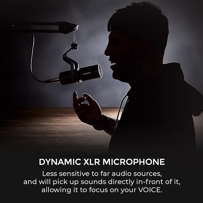 AVerMedia Live Streamer MIC 330 - Creators Cardioid Dynamic XLR Microphone for Live Streaming and Podcasting (AM330) ,Black