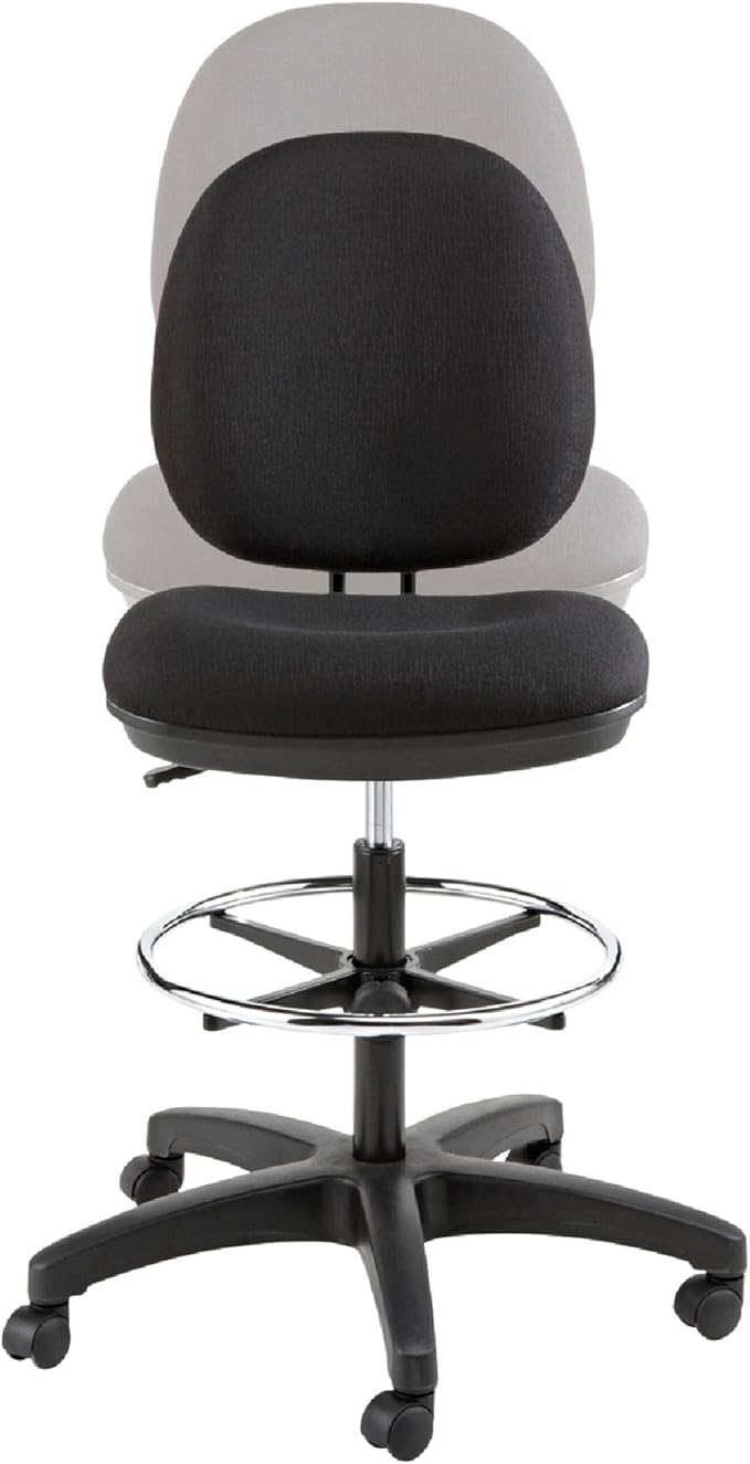 Alera Interval Series Swivel Task Stool, 100% Acrylic, Black