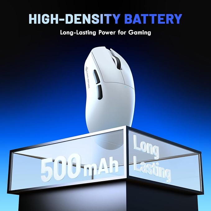 MAGIC-REFINER X2 69g Superlight Wireless Gaming Mouse,BK3633 Tri-Mode BT/2.4G Wireless/Wired Mouse,25000 DPI,1000Hz Polling Rate,500mAh,Med to Large Hand Size,5 Programmable Buttons for PC/Mac,White
