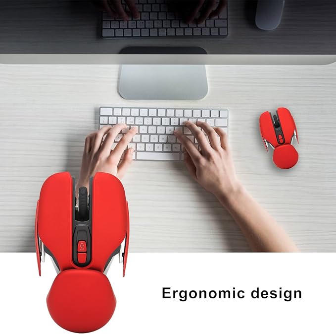 ciciglow Ergonomic Gaming Mouse with Adjustable 800/1200/1600 DPI, 16 Way Automatic Frame Skip Rechargeable Laptop Tablet Computer Office Optics for GAMER, PC