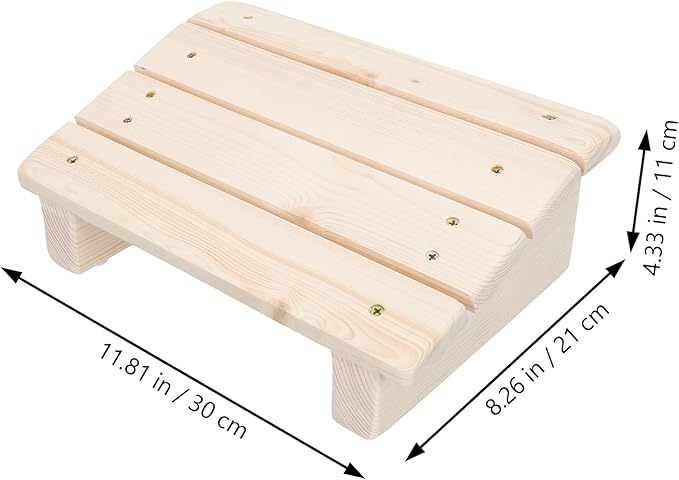 LUOZZY Wooden Foot Stool Rest Under Desk Slanted Foot Stool for House Office Foot Stool (11.79X8.25X4.32 Inch)