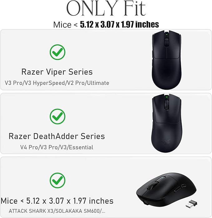 Mouse Case for Razer Viper V3 Pro/ V3 HyperSpeed/ V2 Pro for DeathAdder V4 Pro/ V3Pro/ V3/ Essential/Corsair Scimitar - Hard Protective Travel Carrying Storage Case (Black)